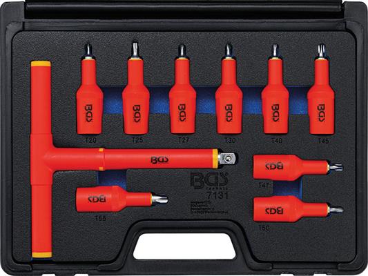 SET 10 PEZZI CHIAVI A BUSSOLA TORX TX20-TX55 ISOLATI