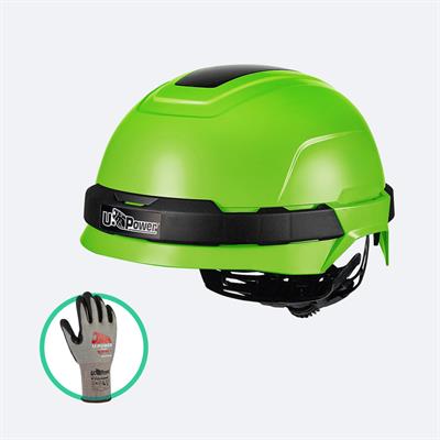 U-Power ANTARES elmetto da lavoro VERDE FLUO + Guanto Omaggio